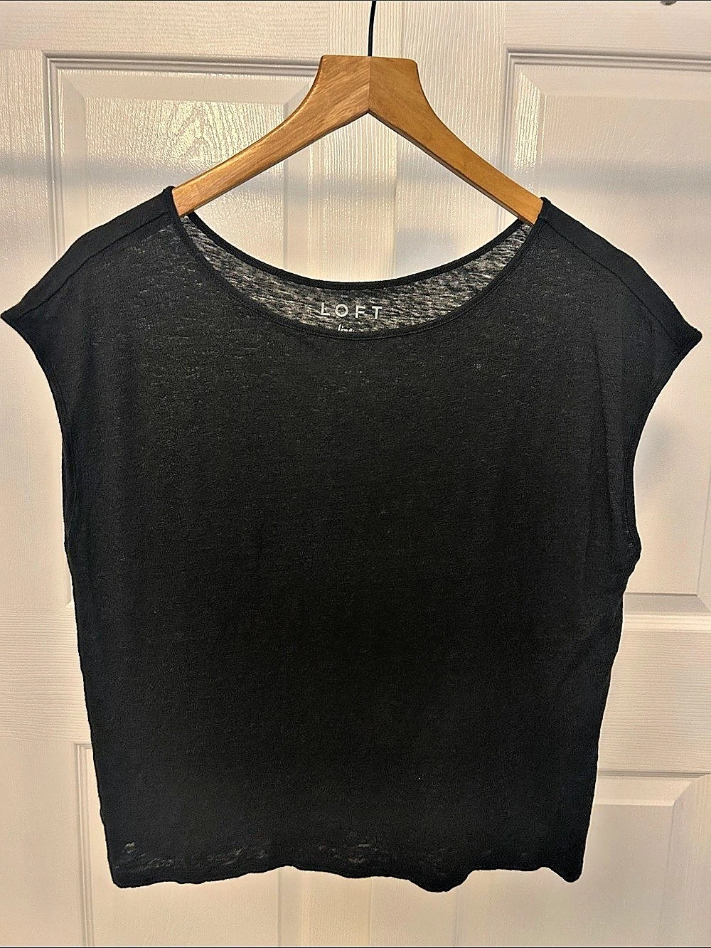 LOFT Black Short Sleeve Top Size Small
